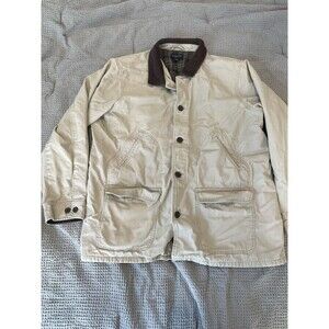 LL Bean Mens Adirondack Barn Coat Field Jacket Size XXL Corduroy Trim Tan